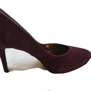 Tahari Flynn Plum Suede Platform High Heel